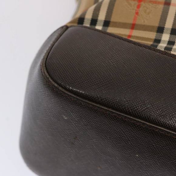 BURBERRY Nova Check Tote Bag Canvas Beige Black Auth ep4012 - Picture 14 of 16